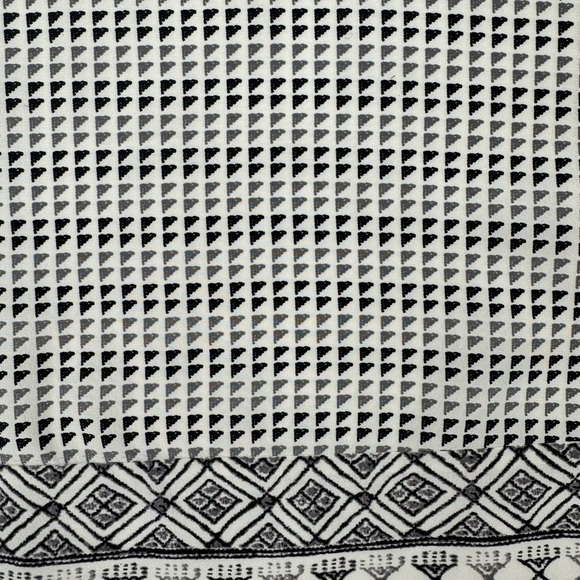 Joie Geometric Print Sleeveless Silk Tank Shift Dress - White Black Gray - Small - Picture 4 of 7